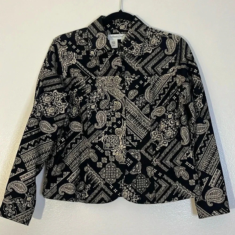 Coldwater Creek | Silk & Cotton paisley floral blazer jacket Women’s size PM M